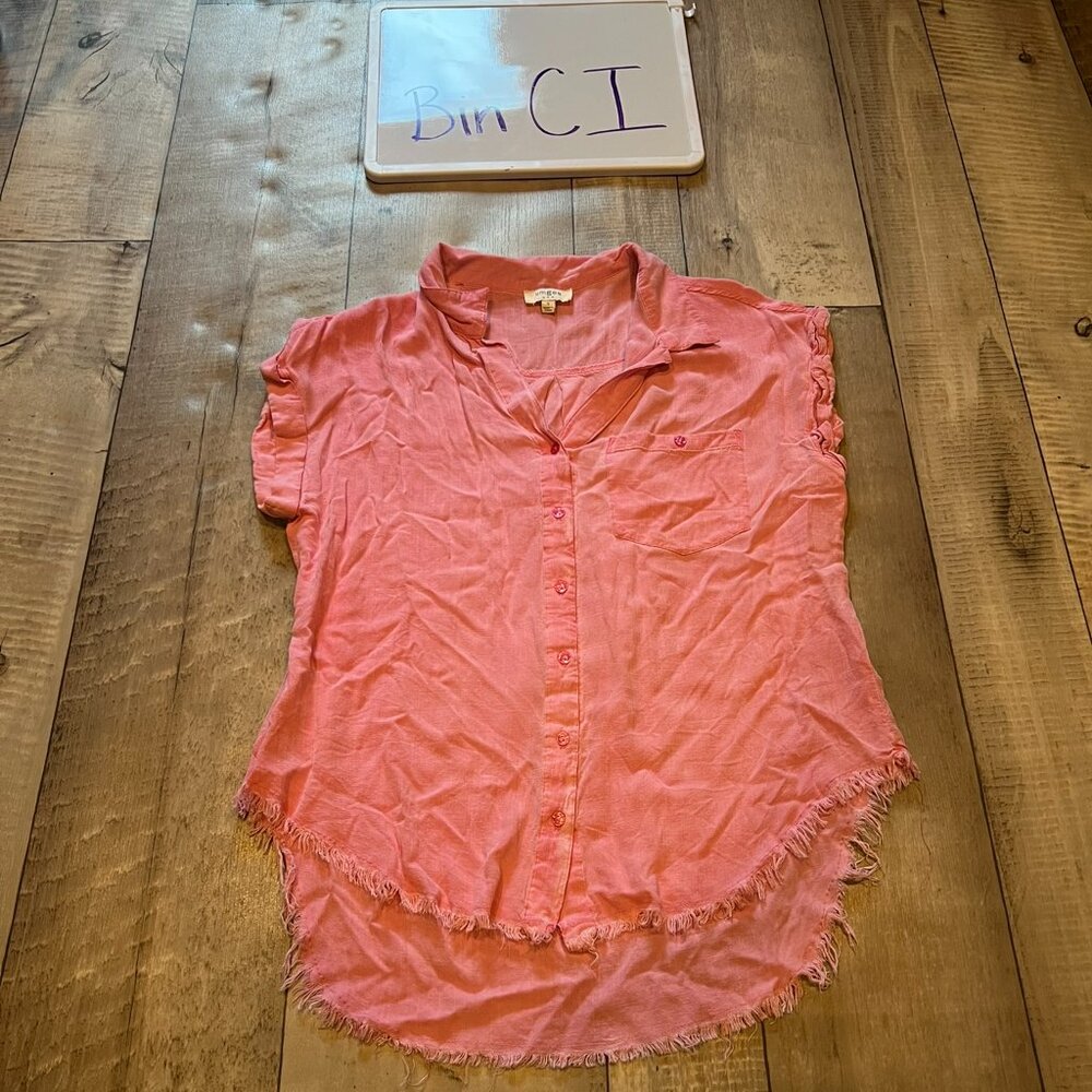 Umgee Coral pink button down Shirt small